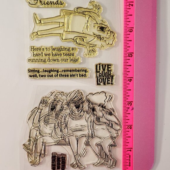 #104 Stamp Set Funny Ladies Friendship Laughter Happy - Picture 6 of 7